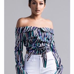 Off Shoulder Cropped Blouse